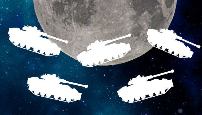 戦車と月